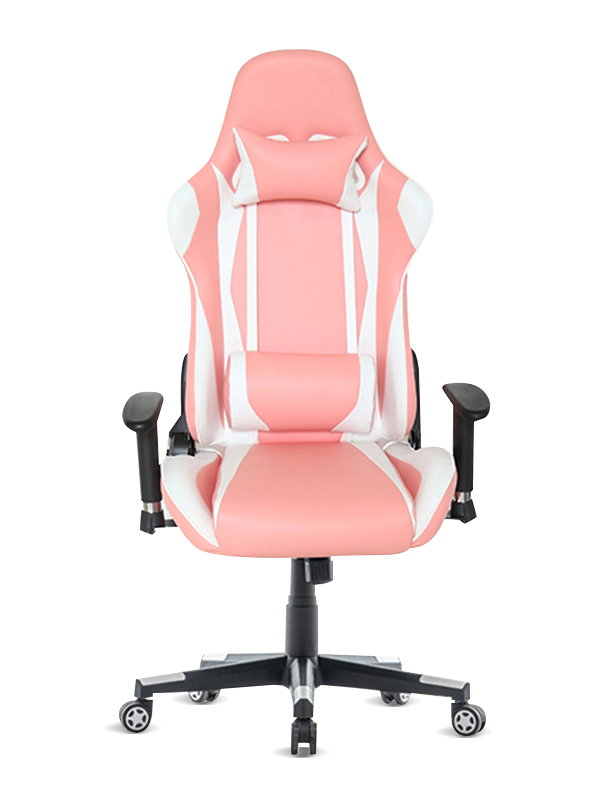 Růžová herní židle s vysokým opěradlem Ergonomická herní židle 180 stupňů s opěrkou nohou 